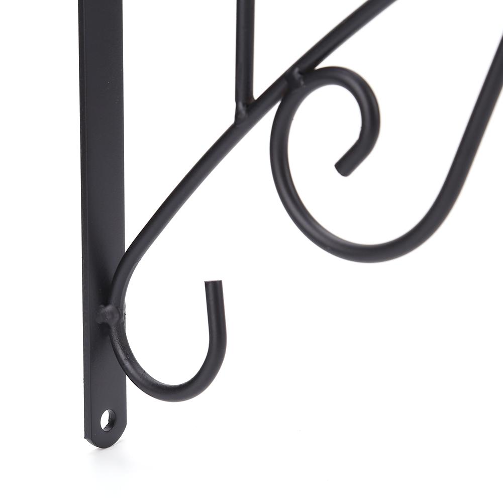 11.8inch Hanging Plant Bracket Hook Heavy Duty Black Iron Plant Hanger Bracket Rustic Home Decor for Flower Baskets Wind Chimes