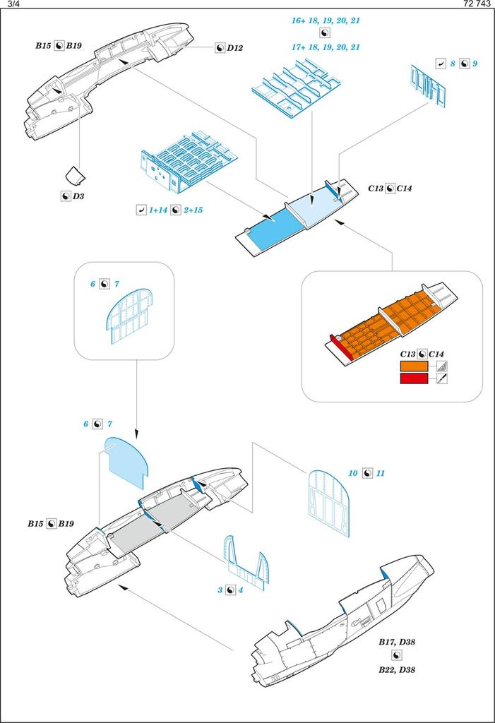 Eduard 1/72 E-2C/C+ Landing Gear Etching Parts (for Eleair) Plastic Model Kit Parts EDU72743 (Airplane)