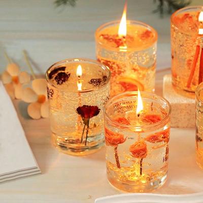 Gerçek Çiçekli Jöle Mum Kokulu Mum Frezya Çiçekleri Aromaterapi Mumları Sevgililer Günü Düğün Hediyesi Noel Ev Parti Dekoru
