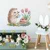 Cute Hedgehog Cake Wall Sticker Self-Adhesive Removable for Bedroom Living Room Background Home Decor