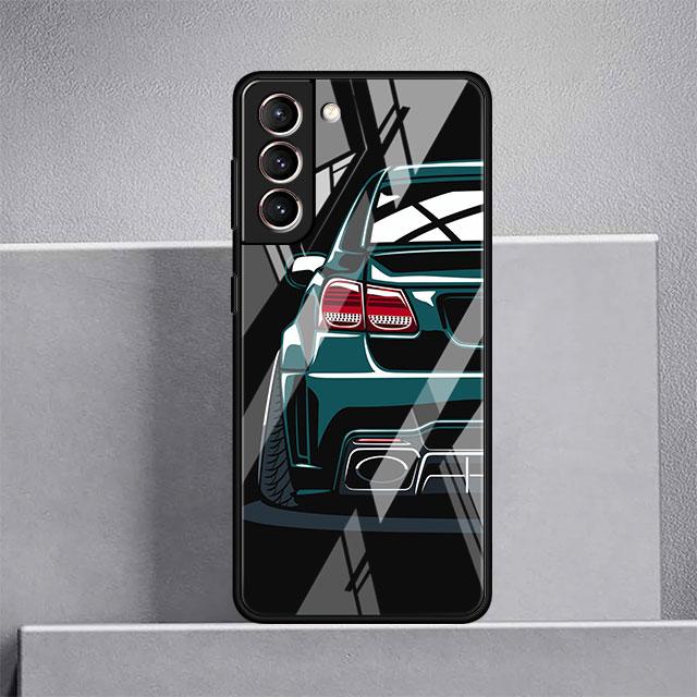 Carcasă din sticlă cu benzi desenate din Japonia JDM pentru mașini sport pentru Samsung Galaxy S22 S20 FE S21 Plus Husă pentru telefon S10 5G S9 Note 20 Ultra 10 Lite Shell