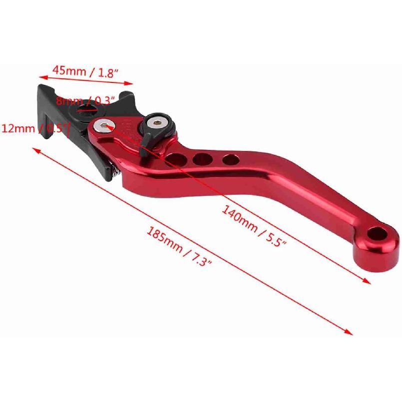 Acouto Dual Brake Lever 1 Pair CNC Aluminum Double Disc Brake Levers for Motorcycle Scooter Modification Below Red