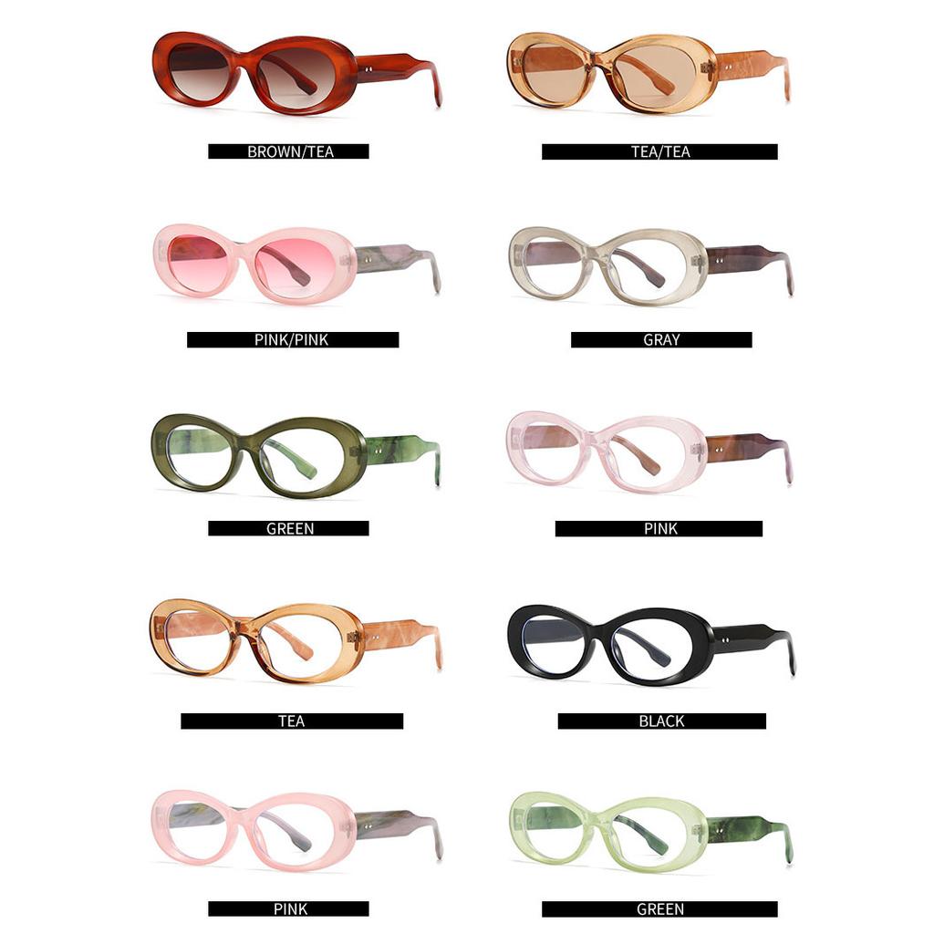 Classic Rivet Brand Oval Sunglasses Women For Men Luxury Designer Vintage Sun Glasses Popular Punk Drive Jelly Pink Shades Uv400