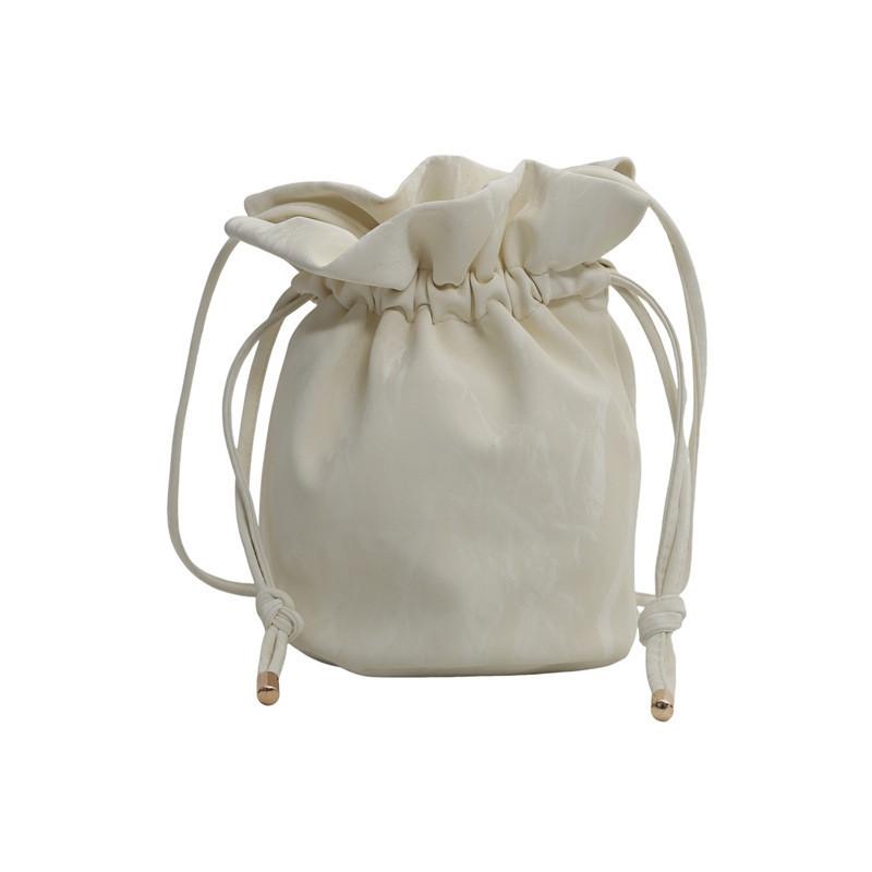 Elegant Woman's Pu Leather Bucket Bag Versatile Urban Chic Shoulder Crossbody