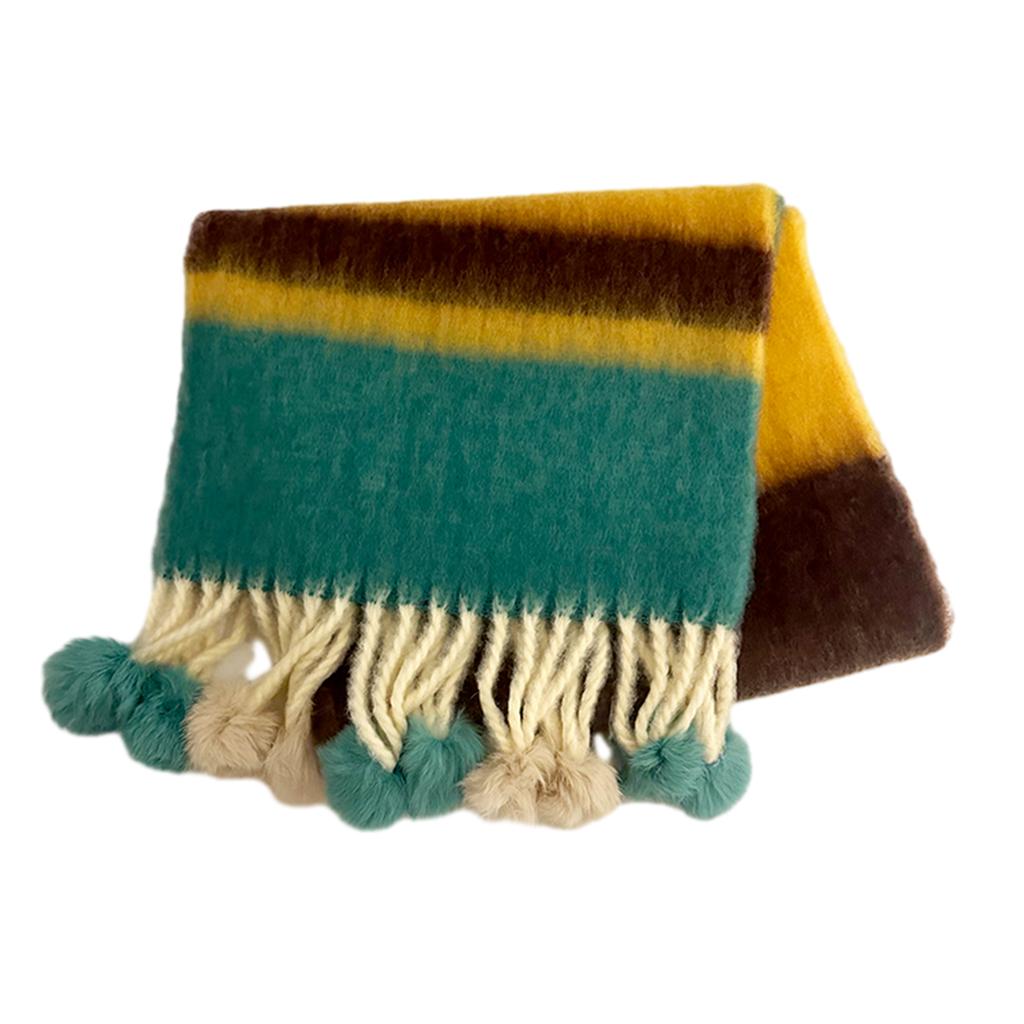 Tassels Rainbow Scarf Warm Shawl Cashmere Like Long Scarf Girls Winter Shawl Neck Wrap Scarf Cold Weather Neck Scarves