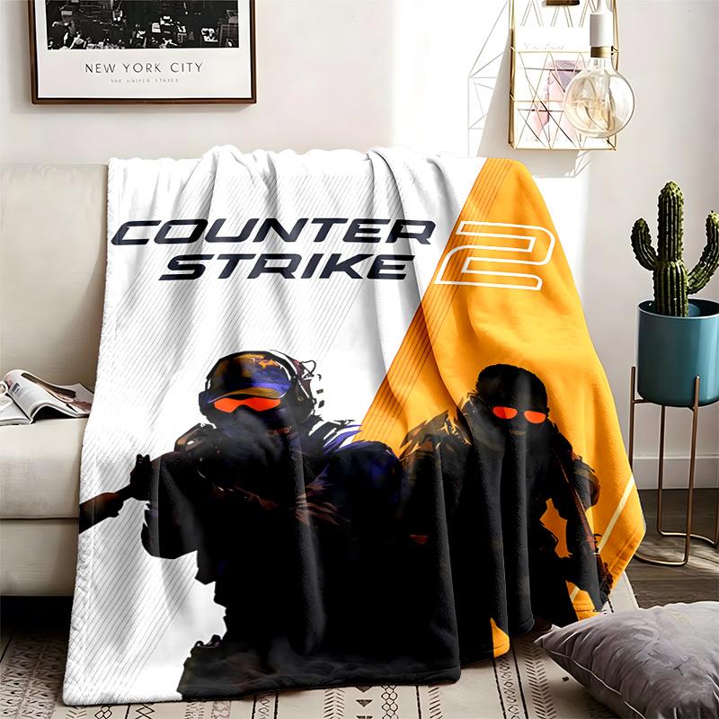 Couverture Thème Counter Strike Convient Pour Le Canapé Le Camping Et Le Voyage Fabriquée En Matière Flamboyante Douce Un Cadeau Idéal Pour Des Occasions Comme Un Anniversaire