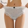 Sweet Lace Mid-waist Panties Ice Silk Seamless Underwear Women Soft Breathable Briefs