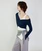 Debiweeo Curve Wrap Crop Top Devi-T0041-Navy
