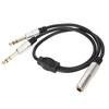 1.6ft 6.35mm 1 To 2 Y Splitter Cable Plug and Play Speaker Y Extension Cable  Microphone Use