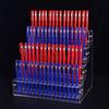 Makeup Paint Brush Organizer Rack Pen Display Stand,Multi-Level Plastic Organization Rack Pencil Holder,Clear Pen Display Holder