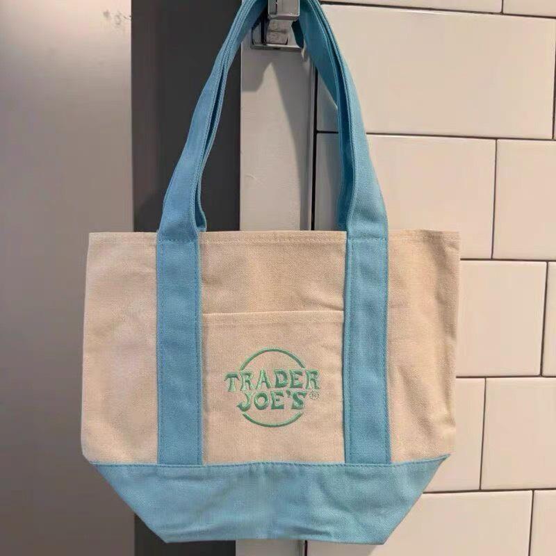 Geantă Mini Tote din Pânză Ecologică Trader Joe's, Capacitate Mare