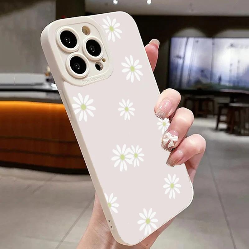 Wildflower And Small White Dots Graphic Case For iPhone 15 Pro Max Cases iPhone 14 13 12 11 XS XR X 7 8 Plus Soft Bumper Cover