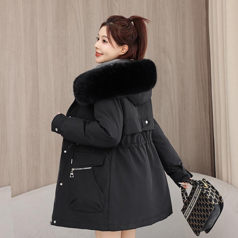 Autumn Winter Thicken Warm Parka Women Casual Sweety Solid Color Big Pocket Loose Hooded Coat Jackets Outwear