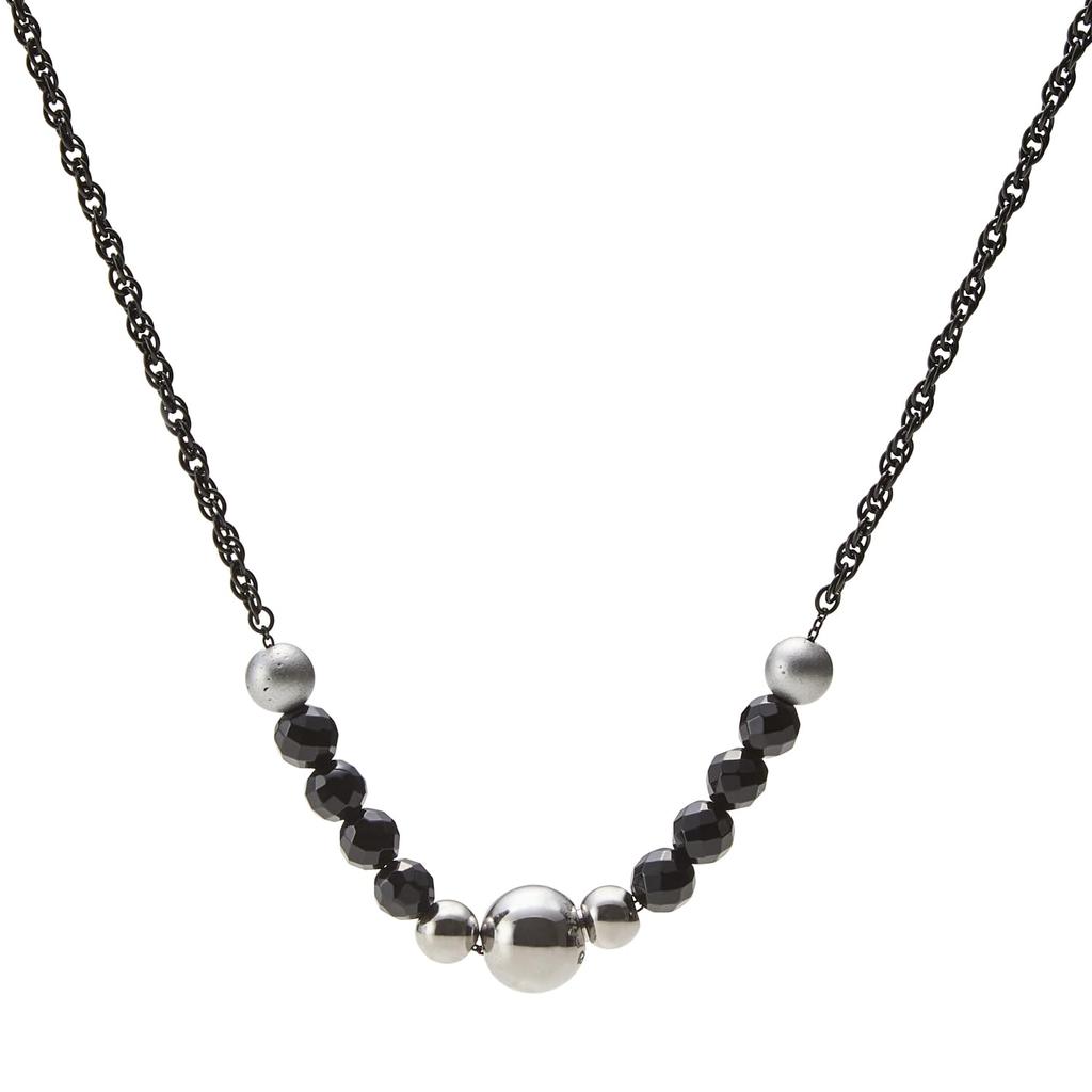 phiten Necklace Chain Onyx Black 40cm Pure Titanium Natural Stone Men Women Lightweight Metax Health Accessory Gift Case Included