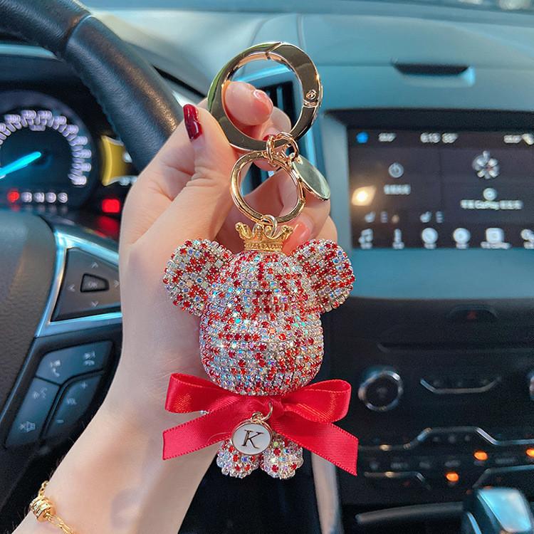 With Keychain Glamorous Teddy Bear Pendant And Diamond Chain Great Gifts For