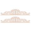 4pcs Wood Wood Carving Applique 5.12x2.76x0.35in Light Brown European Style Wood Ornament Wood Carving Solid Wood Texture