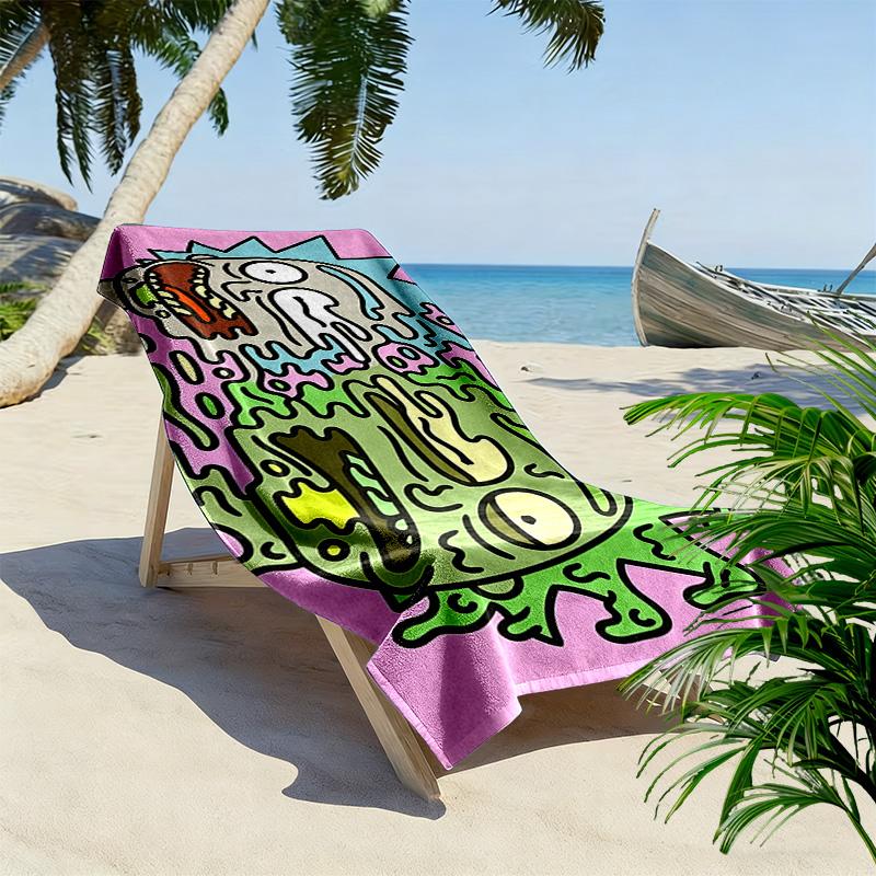 Rick and Morty Print Beach Towel, Large Soft Quick Dry Towel for Beach Camping Swimming