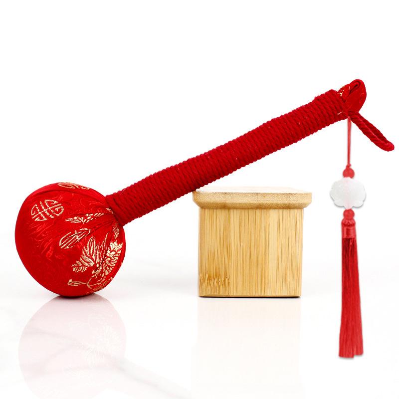 Year of the Horse Mugwort Meridian Massage Hammer - Solid Color Brocade Multifunctional Health Gift