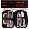 Carbon Fiber Pattern 6-Piece Leather Shoe Care Set: Horsehair Brushes, Polish, and Cloth