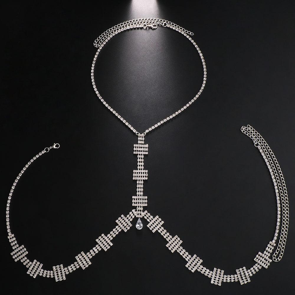 Stonefans – chaîne de poitrine géométrique pour femmes, bijoux, harnais en strass, soutien-gorge, accessoires de Lingerie Sexy, Bikini, maillots de bain, 2023