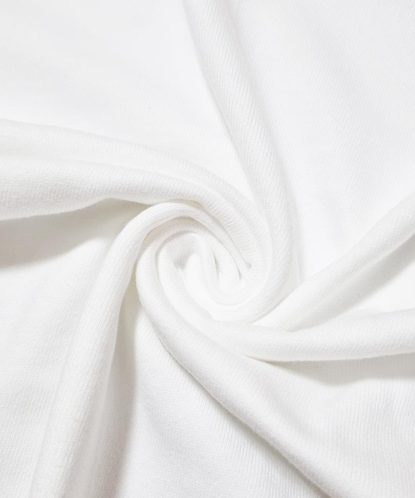 Peulinteuseuta 14-Count 7.4Oz Heavyweight Round Oversized Plain Long Sleeve T-Shirt - White