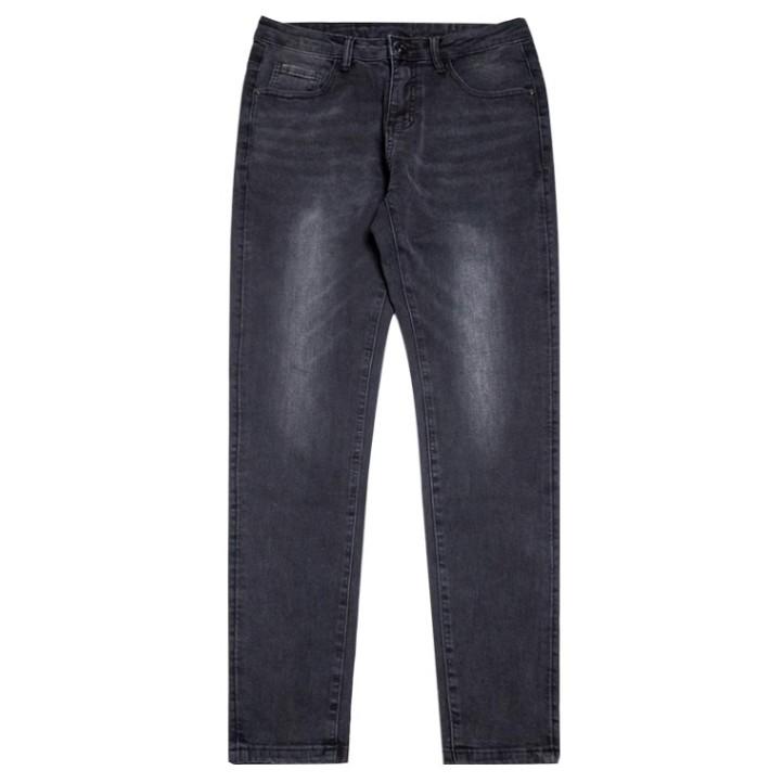 Europäische Station Herbst und Winter Fleecefutter Verdickt Gewaschen Gerade Jeans Herrenmode Schlankmachend Alleskönner Slim Fit Skinny Hosen