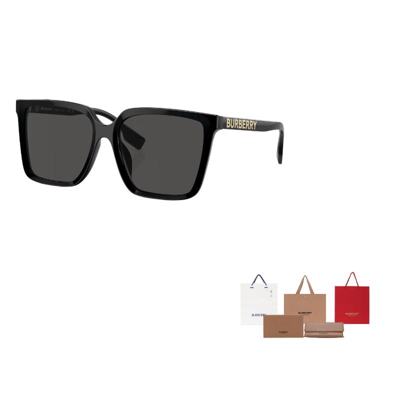 

Burberry Logo Lettering Square Sunglasses Unisex Couple Black 57 чёрный