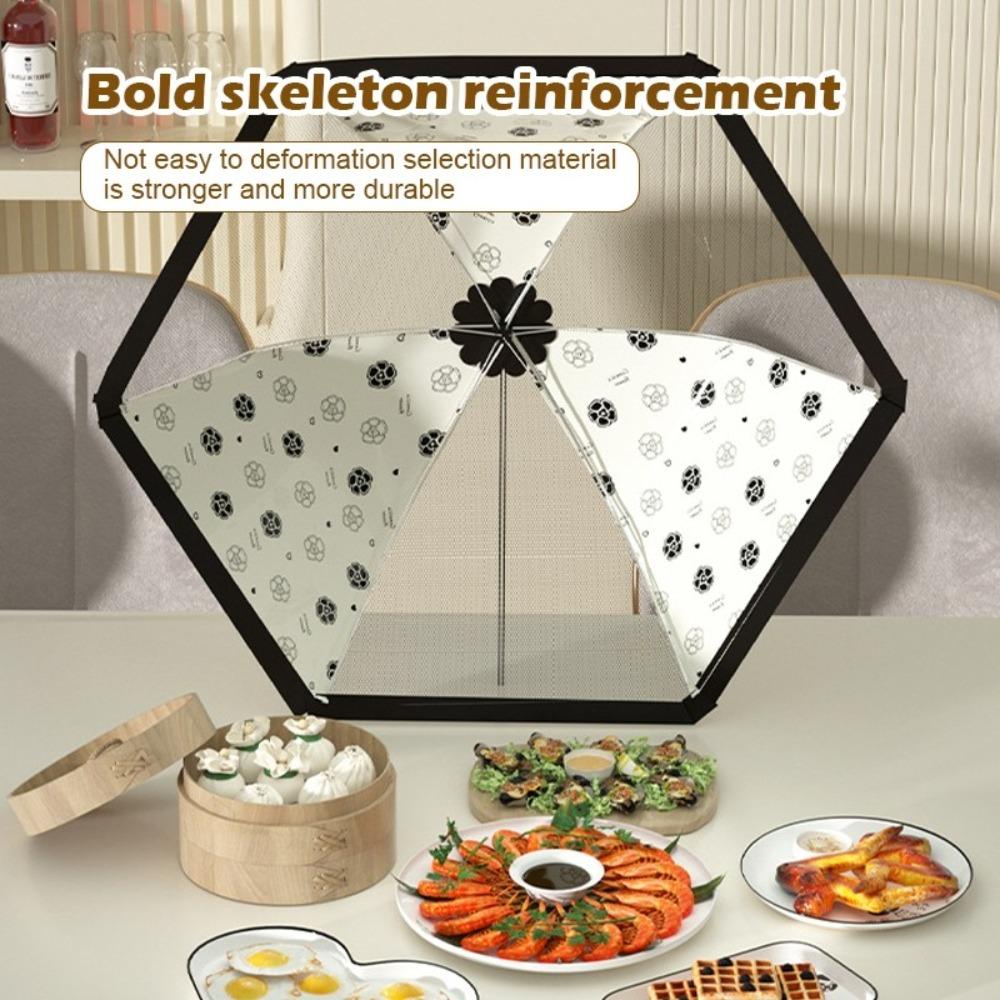 Durable Foldable Food Cover Breathable Washable Dining Table Mesh Cover Portable Anti-flies Food Cover Household