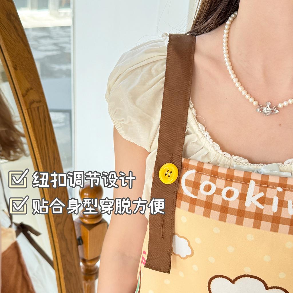 Rilakkuma Uroczy Niedźwiedź Fartuch Z Regulowanym Paskiem Na Szyję Olejoodporny Wodoodporny Ręcznik Do Rąk Kawaii Do Gotowania Pieczenia Mężczyźni Kobiety Dziewczynka Chłopiec