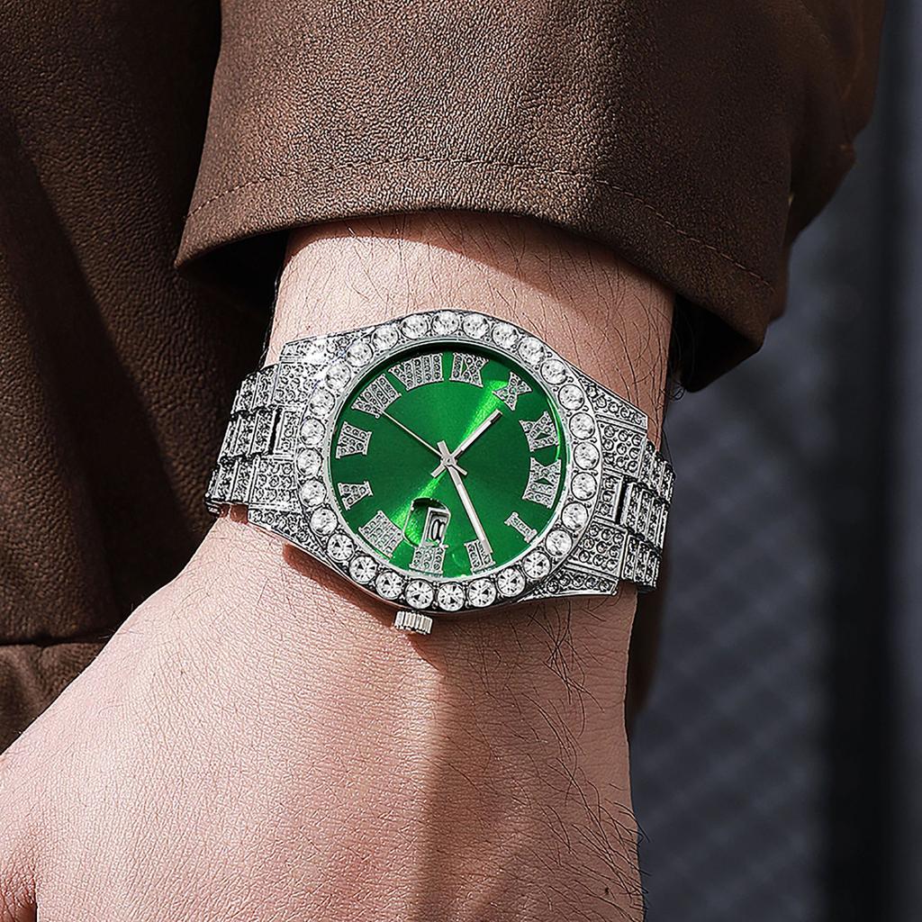 Zestaw Zegarków Sportowych 3 szt. Męski Zestaw Zegarków Kwarcowych Męska Bransoleta Męski Naszyjnik Zestaw Bransoletek ze Stali Nierdzewnej Casualowy Zegarek dla Mężczyzn