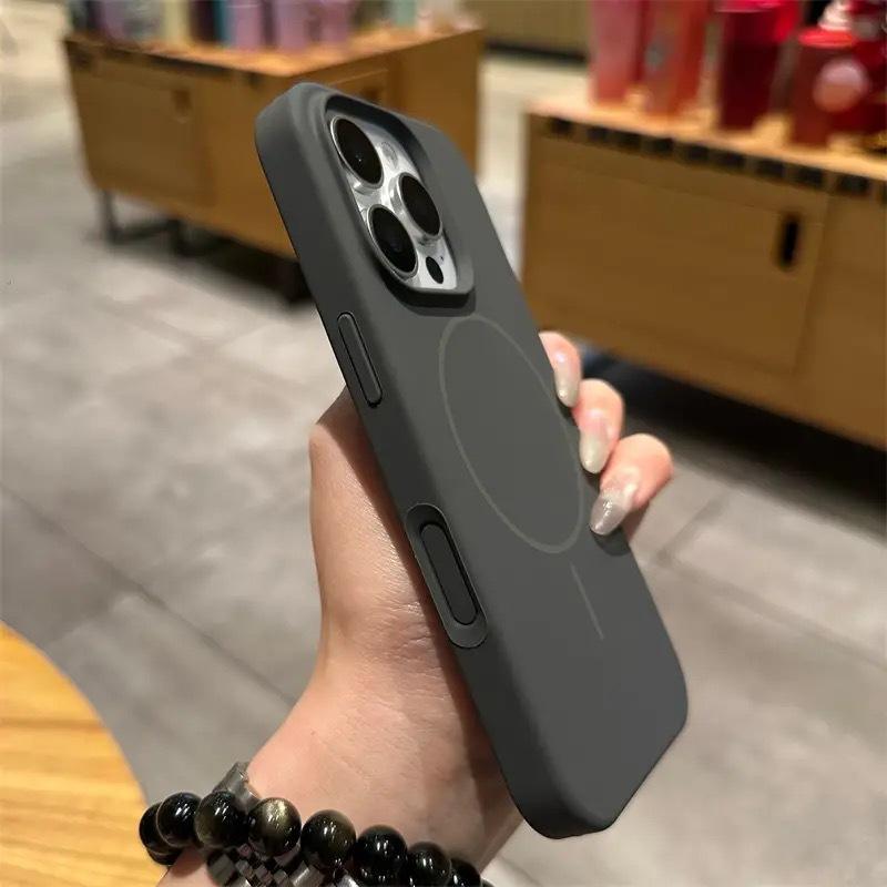 Applicable To Apple 17 Liquid Silicone AI Integrated Camera Button Phone Case IPhone 16 Thin Circle Magnetic Protection Case