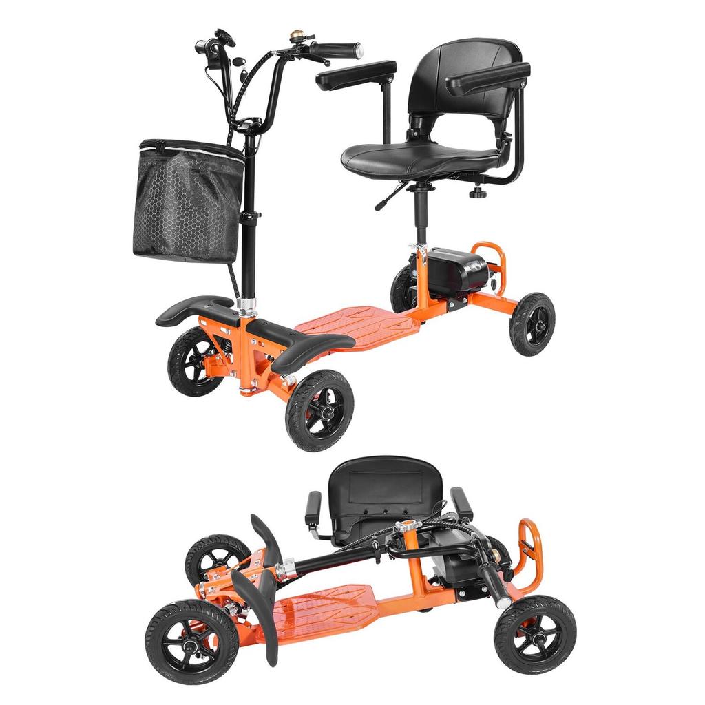 Scooter elettrico pieghevole a 4 ruote per adulti e anziani, Scooter elettrico con capacità di carico 120 kg, Sedia a rotelle da viaggio all-terrain con batteria al litio da 48V