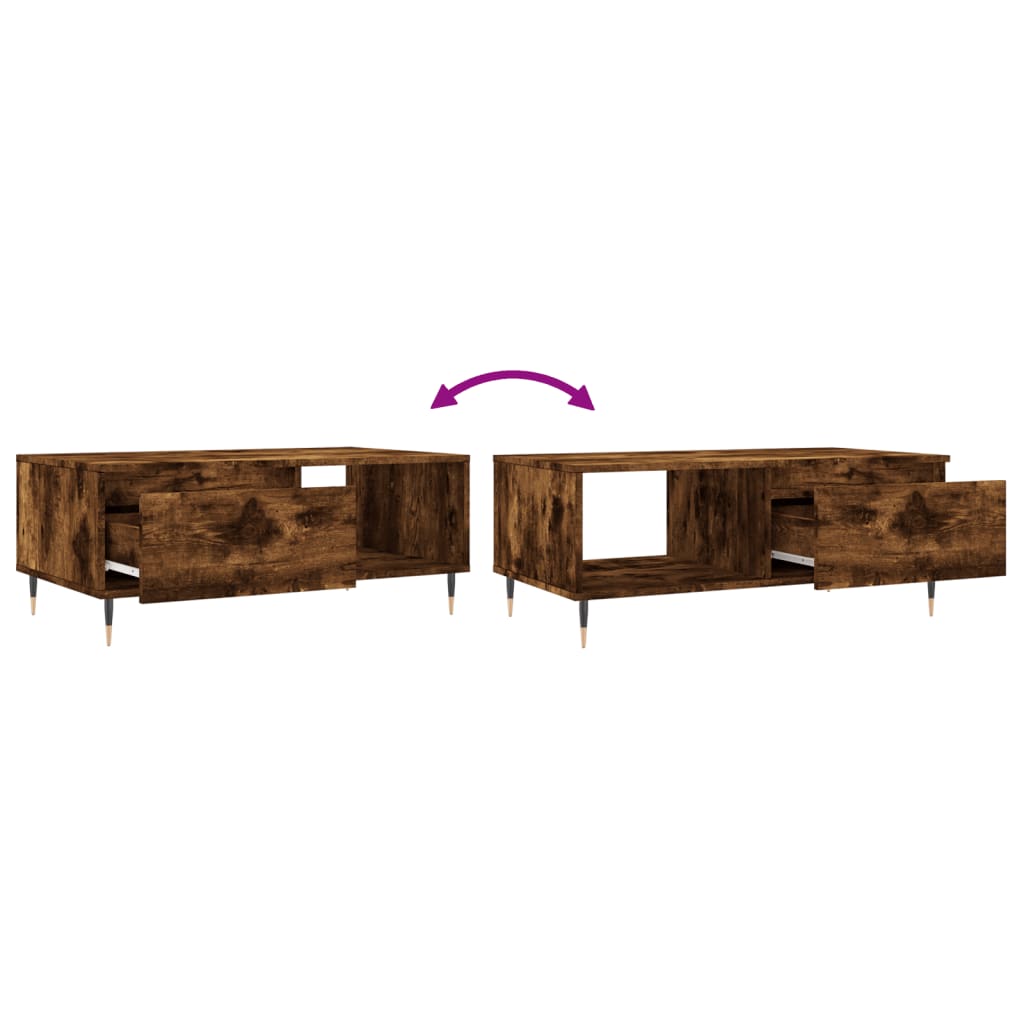 Coffee Table Smoked Oak 90x50x36.5 cm Particleboard