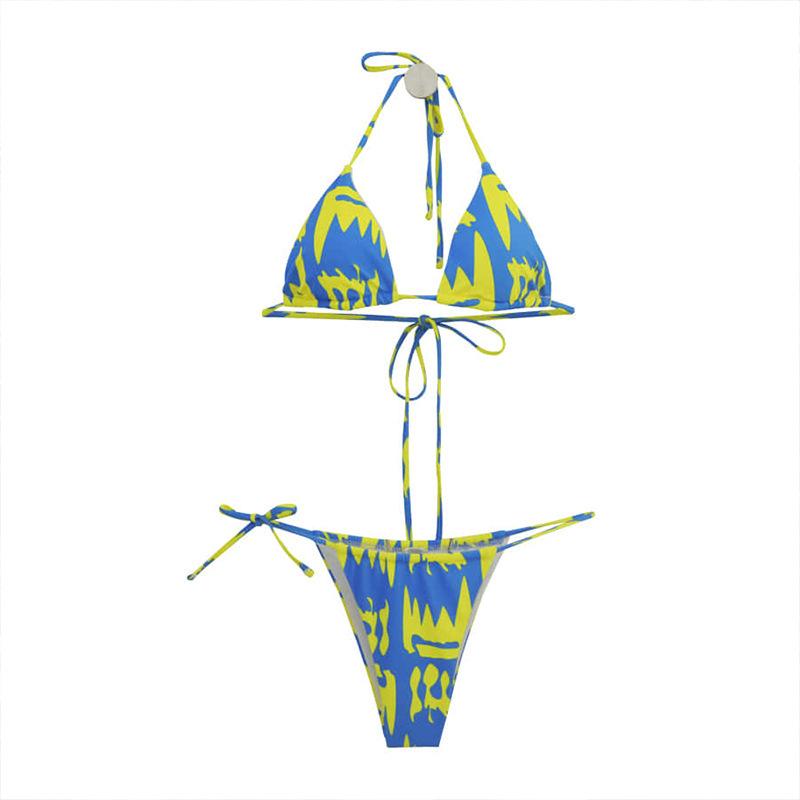 1011 European and American new bikini lace-up thong hot sexy swimsuit women's split bikini swimsuit