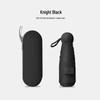 Compact Black Capsule Umbrella with UV and Rain Protection - Five-Fold Design