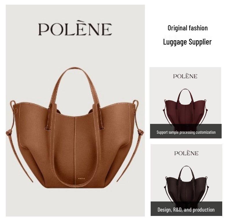 Grand Sac Fourre-tout Plissé en Cuir de Vache: Sac à main POLENE Wing pour femme