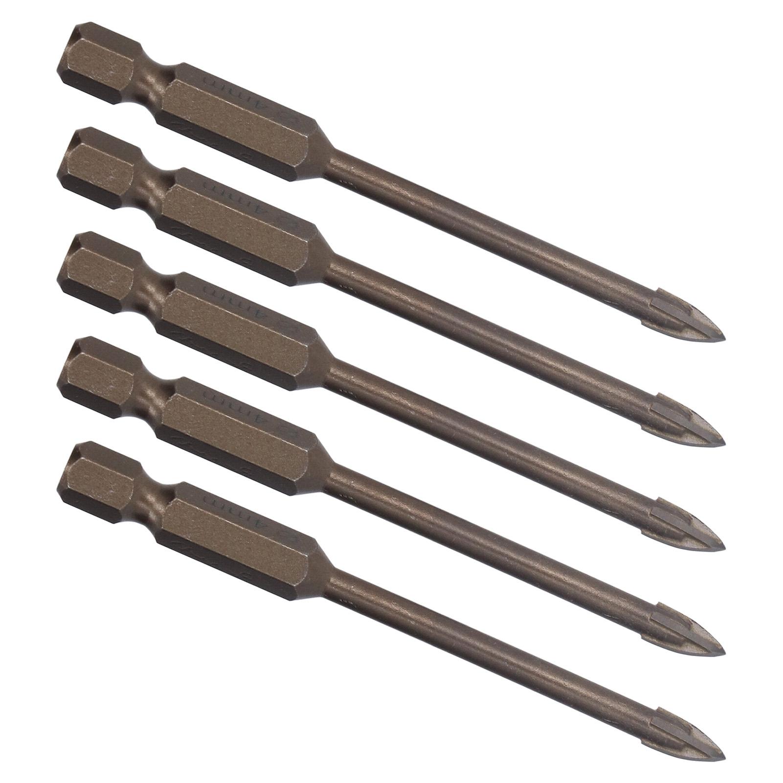 

5 шт. крестовое сверло 1/4 дюйма шестигранный хвостовик плитка стекло керамика бетон открывалка для отверстий твердосплавный инструмент 8 мм