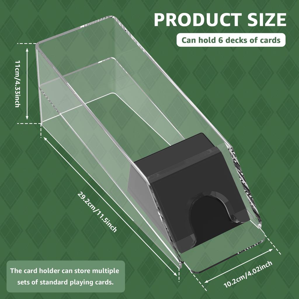 4/6 Pairs Blackjack Card Shoe Acrylic Clear Card Tray Organizer utomatic Downward Pressure Card Tray Home Poker Game Accessories