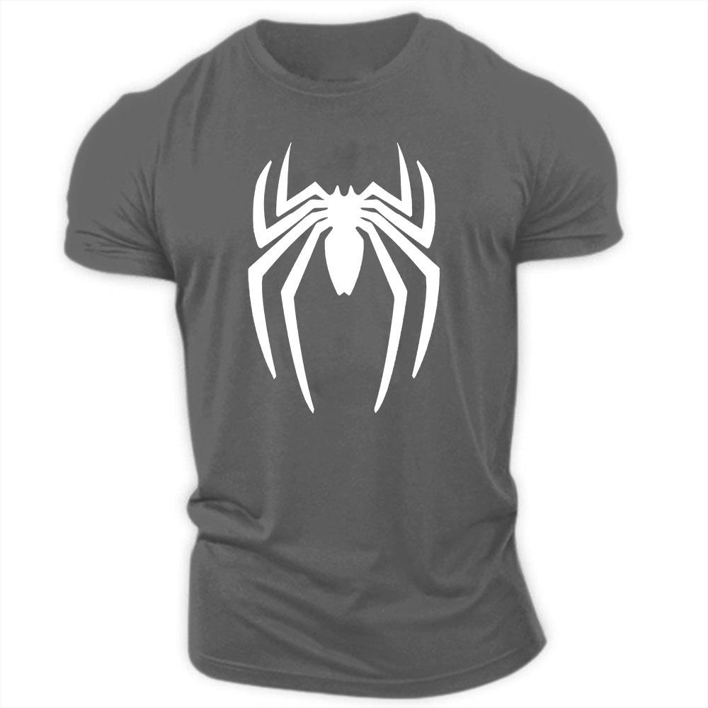 Summer 2023 Leisure Sports Loose Fashion Outdoor New Round Neck Adult Men's Short Sleeve T-shirt Spider 2D Print Quick Drying