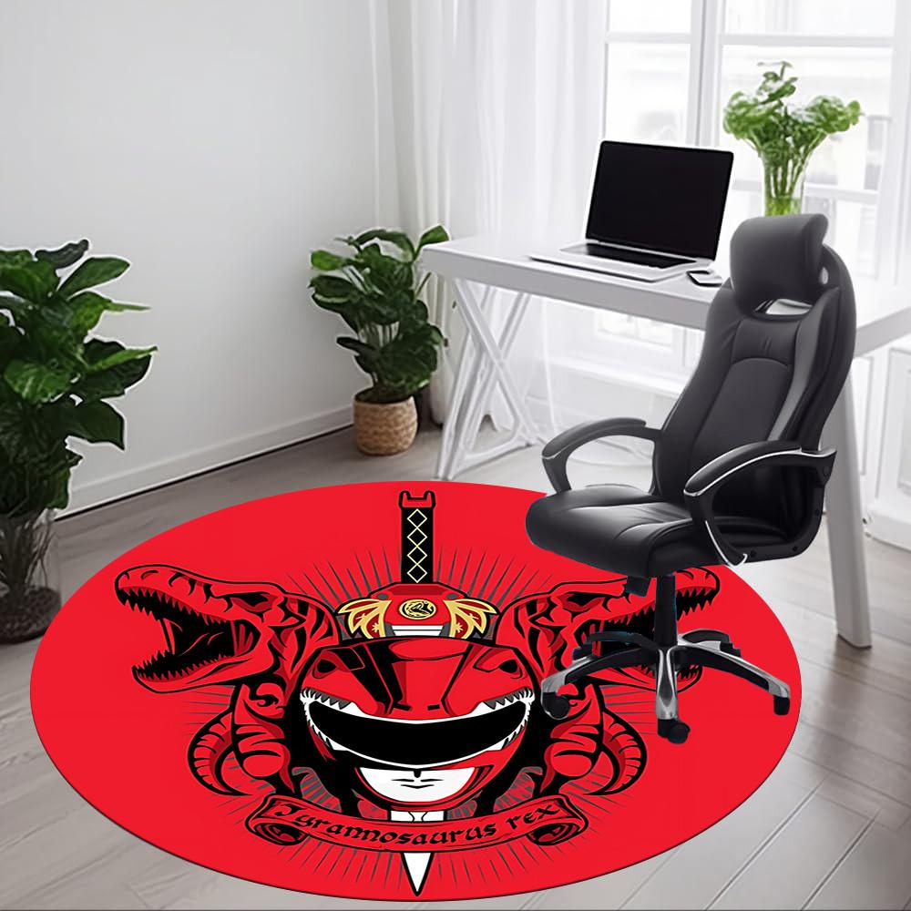 1PC Power Rangers Office Round Rug, Non-slip, Soft and Durable Office Rug for Interior Decoration, Perfect for Office yy250915088