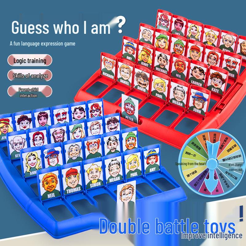 Ben Kimim? İki Oyunculu Kart Oyunu - İnsanları ve Hayvanları Tahmin Et, Ebeveyn-Çocuk Etkileşimli Eğitici Masa Oyunu