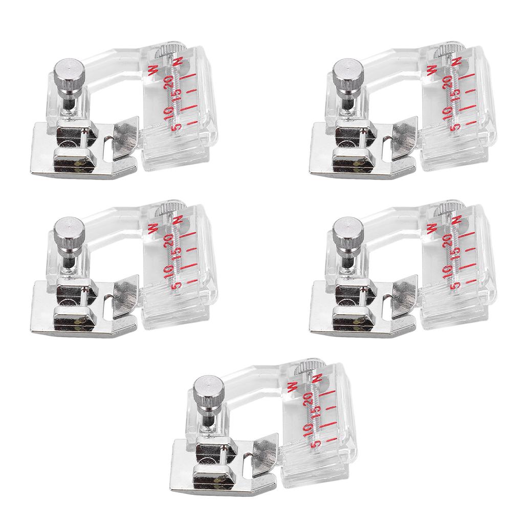 5PCS Bias Tape Foot Portable Multifunction Adjustable Width Stainless Steel Bias Binding Foot