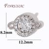 18K Gold Plated Round Charms Connector For Jewelry,Luxury Zircon Crystal Pendant Charm For Earrings Making DIY Accessories