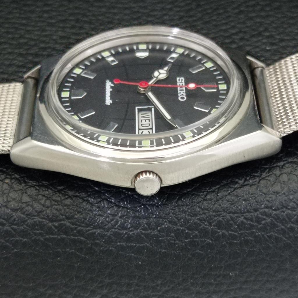 AUTOMATIC VINTAGE SEIKO JAPAN 6309A MENS BLACK COLOR DIAL WATCH a700417-5 R203-a700417