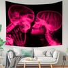 VIKAMA Dark Romantic Tapestry Pink Skull XRay Kissing Design Living Room Music Corner Gothic Style Decorative Home Decor