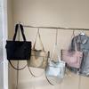 Lässige Hobo-Umhängetaschen aus Nylon mit festem Reißverschluss für Damen 2025. Mode mit hoher Kapazität, einfarbig, einzelne Schultertasche