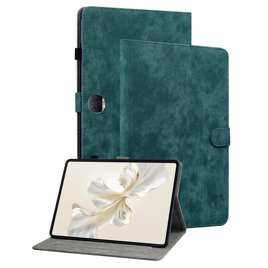 For Honor Pad 9 Case Tiger Pattern PU Leather Anti-Slip Protective Tablet Cover