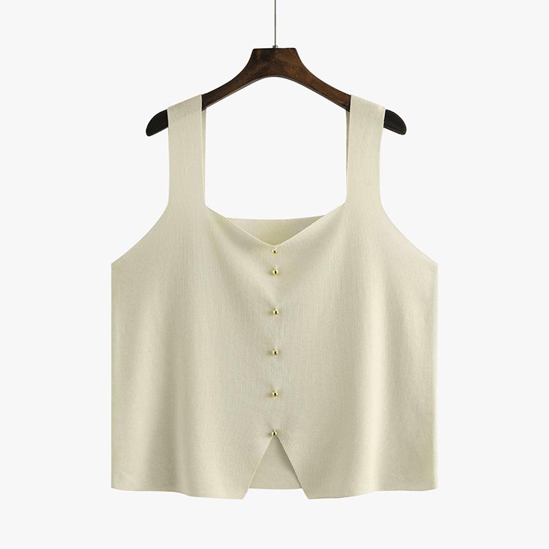 

Плюс Размер Женский Маленький Аромат Квадратный Воротник С Трикотажным Жилетом Внутри XXXL абрикосовый