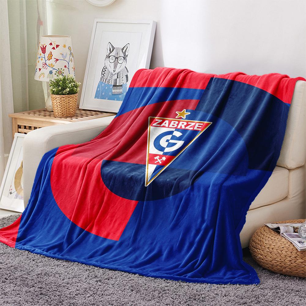 Górnik Zabrze Print Flannel Blanket, High Quality Comfortable for All Seasons, Home Decor, Warmth and Comfort