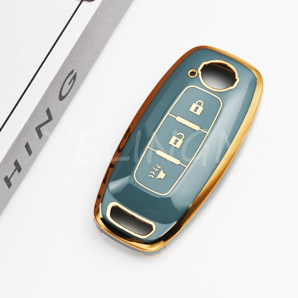 3 Buttons Soft Tpu Car Key Case For Nissan Rouge Kicks Pathfinder J12 Ariya Altima Rogue Qashqai Bluebird Sylphy Keychain Shell